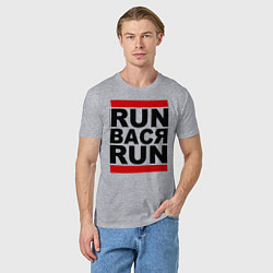 Футболка хлопковая мужская Run Вася Run, цвет: меланж — фото 2
