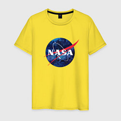 Футболка хлопковая мужская NASA: Cosmic Logo, цвет: желтый