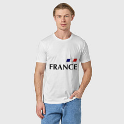 Футболка хлопковая мужская Сборная Франции: 8 номер, цвет: белый — фото 2