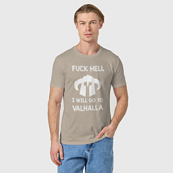 Футболка хлопковая мужская Fuck Hell, цвет: миндальный — фото 2