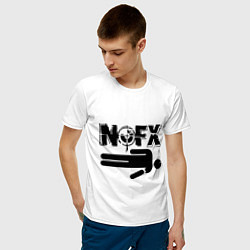 Футболка хлопковая мужская NOFX crushman, цвет: белый — фото 2