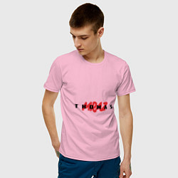 Футболка хлопковая мужская Thomas Mraz цвета светло-розовый — фото 2