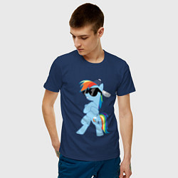 Футболка хлопковая мужская Крутая пони, цвет: тёмно-синий — фото 2