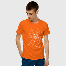 Футболка хлопковая мужская Mirror Smile цвета оранжевый — фото 2