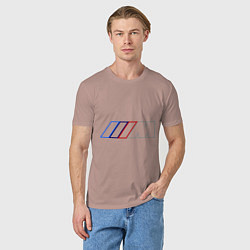 Футболка хлопковая мужская BMW Motor Contur, цвет: пыльно-розовый — фото 2