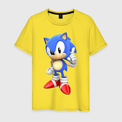 Футболка хлопковая мужская Classic Sonic, цвет: желтый