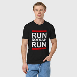 Футболка хлопковая мужская Run Богдан Run, цвет: черный — фото 2