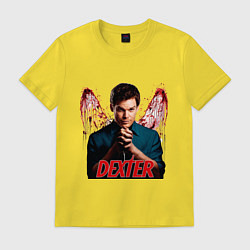 Футболка хлопковая мужская Dexter: Blooded wings, цвет: желтый