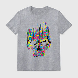 Футболка хлопковая мужская Череп, цвет: меланж