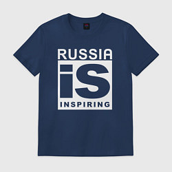 Футболка хлопковая мужская RUSSIA IS INSPIRING, цвет: тёмно-синий