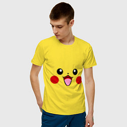Футболка хлопковая мужская Happy Pikachu цвета желтый — фото 2
