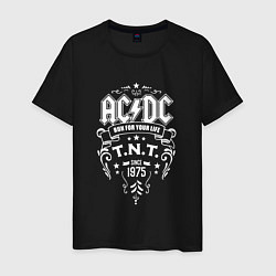 Футболка хлопковая мужская AC/DC: Run For Your Life цвета черный — фото 1