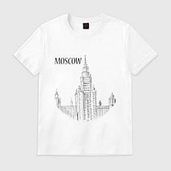 Футболка хлопковая мужская Moscow MSU, цвет: белый
