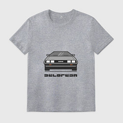 Футболка хлопковая мужская DeLorean, цвет: меланж