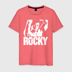 Футболка хлопковая мужская Rocky Balboa, цвет: коралловый