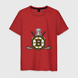 Футболка хлопковая мужская Boston Bruins Hockey, цвет: красный