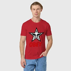 Футболка хлопковая мужская OBEY Star, цвет: красный — фото 2