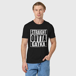 Футболка хлопковая мужская Straight Outta Gatka, цвет: черный — фото 2