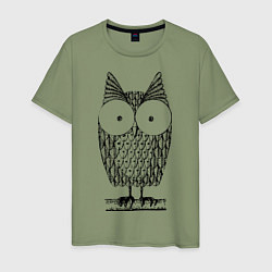 Футболка хлопковая мужская Owl grafic, цвет: авокадо