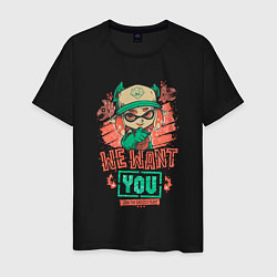 Футболка хлопковая мужская Salmon Run, цвет: черный
