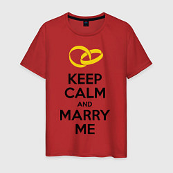 Футболка хлопковая мужская Keep Calm & Marry Me, цвет: красный
