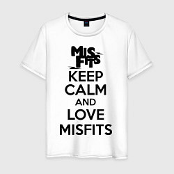 Футболка хлопковая мужская Keep Calm & Love Misfits, цвет: белый