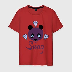 Футболка хлопковая мужская SWAG Panda, цвет: красный