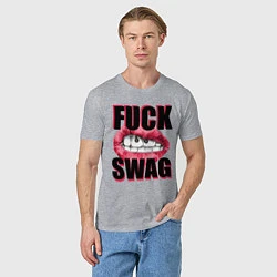 Футболка хлопковая мужская Fucking SWAG, цвет: меланж — фото 2