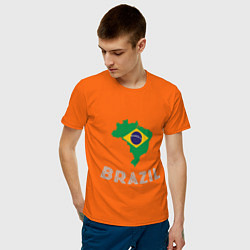Футболка хлопковая мужская Brazil Country цвета оранжевый — фото 2