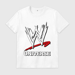 Футболка хлопковая мужская WWE universe, цвет: белый
