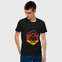 Футболка хлопковая мужская Немецкий фанат цвета черный — фото 2