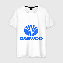 Футболка хлопковая мужская Logo daewoo, цвет: белый