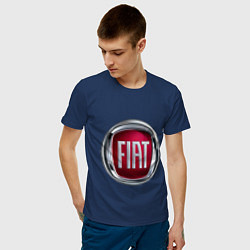 Футболка хлопковая мужская FIAT logo цвета тёмно-синий — фото 2