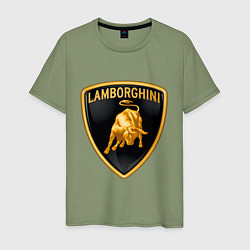 Футболка хлопковая мужская Lamborghini logo, цвет: авокадо