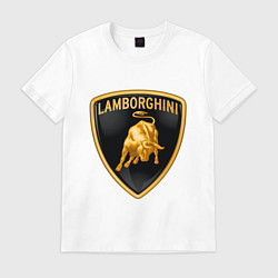 Футболка хлопковая мужская Lamborghini logo, цвет: белый