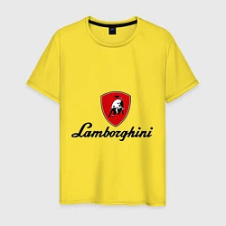 Футболка хлопковая мужская Logo lamborghini, цвет: желтый