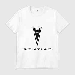 Футболка хлопковая мужская Pontiac logo, цвет: белый
