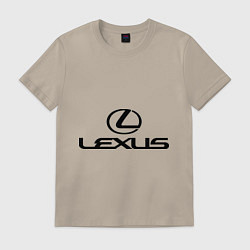 Футболка хлопковая мужская Lexus logo, цвет: миндальный