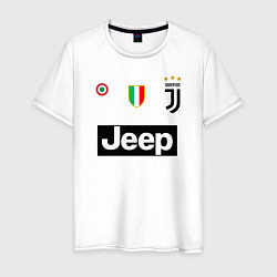 Футболка хлопковая мужская FC Juventus, цвет: белый