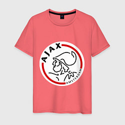 Футболка хлопковая мужская Ajax FC, цвет: коралловый