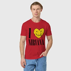 Футболка хлопковая мужская I love Nirvana, цвет: красный — фото 2