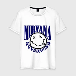 Футболка хлопковая мужская Nevermind Nirvana, цвет: белый
