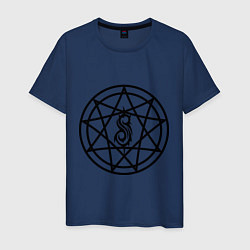Футболка хлопковая мужская Slipknot Pentagram, цвет: тёмно-синий