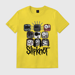 Футболка хлопковая мужская Slipknot Masks, цвет: желтый