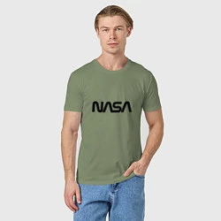 Футболка хлопковая мужская NASA, цвет: авокадо — фото 2