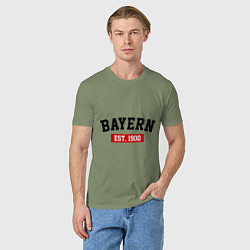 Футболка хлопковая мужская FC Bayern Est. 1900, цвет: авокадо — фото 2