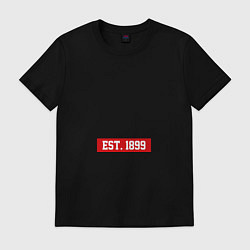 Футболка хлопковая мужская FC Milan Est. 1899, цвет: черный