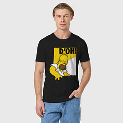 Футболка хлопковая мужская Homer D'OH!, цвет: черный — фото 2