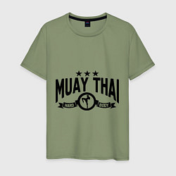 Футболка хлопковая мужская Muay thai boxing, цвет: авокадо
