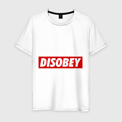Футболка хлопковая мужская Disobey, цвет: белый